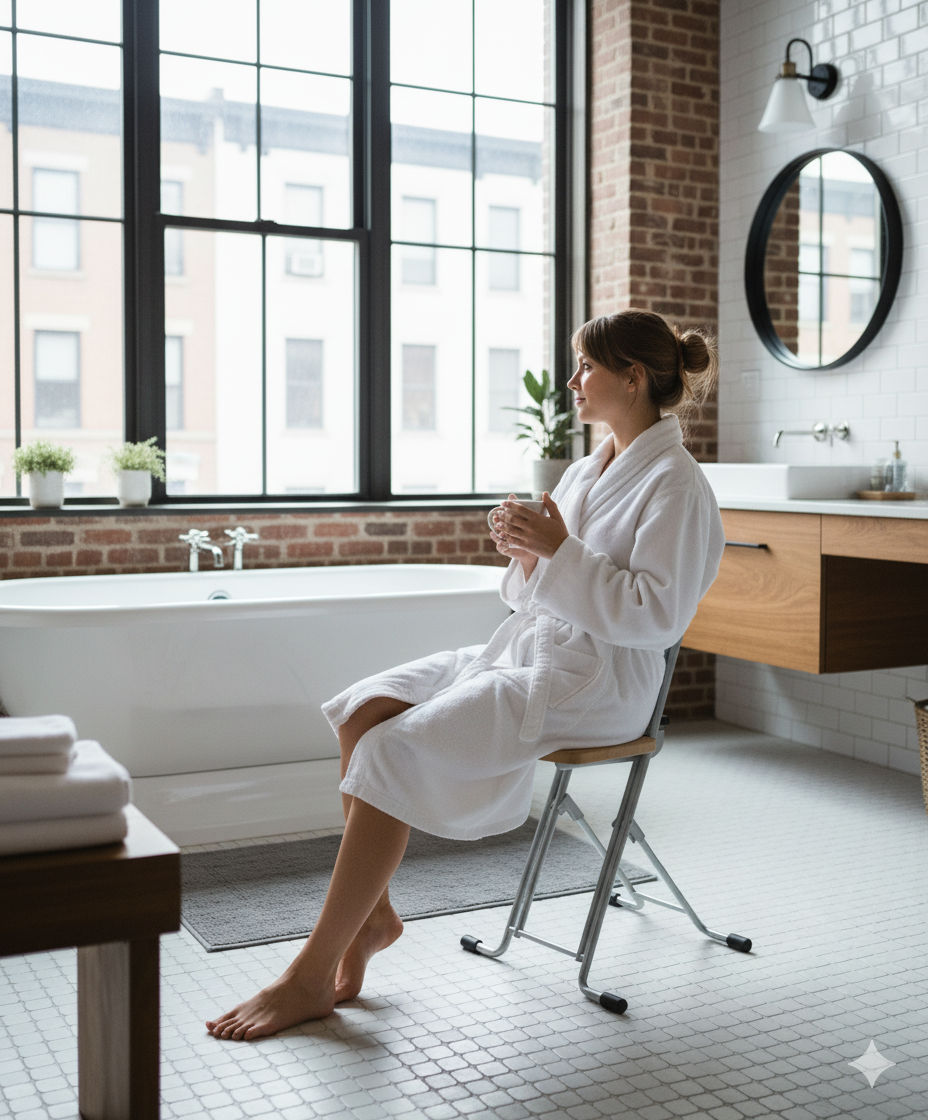 folding chair in your bathroom