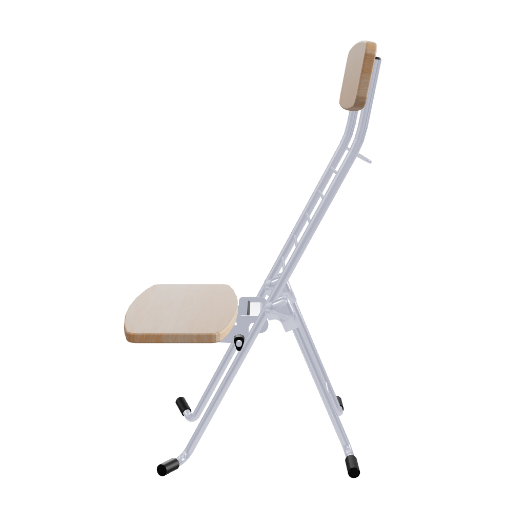 Pará - Natural Wood/Silver - Height-Adjustable Folding Chair