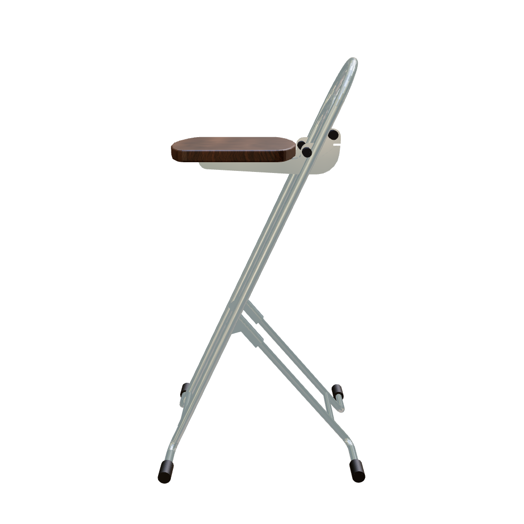 Petite - Dark Wood/Silver - Height-Adjustable Folding Chair