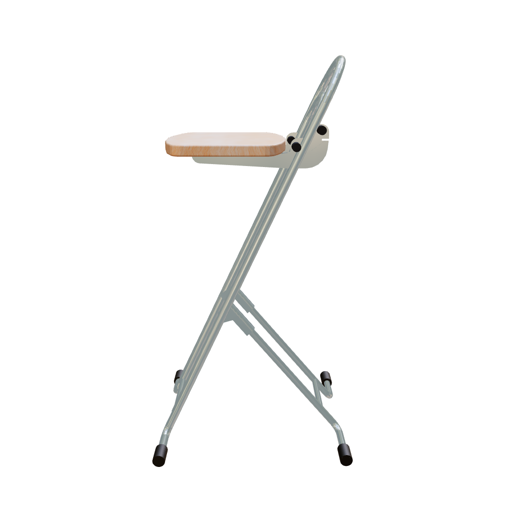 Petite - Natural Wood/Silver - Height-Adjustable Folding
