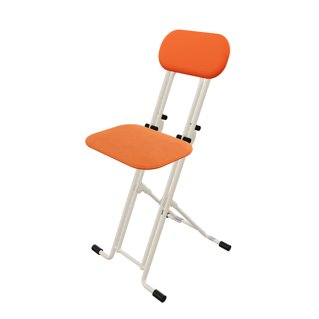 Terrace Tangerine Ivory Height Adjustable Folding Chair Plateau Chair