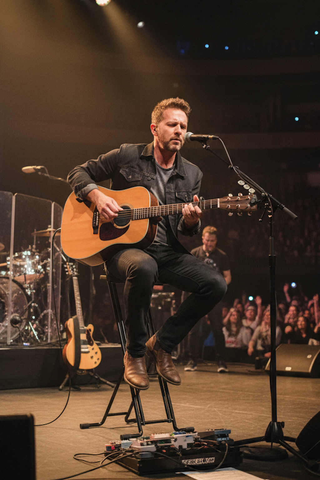 guitarist sit on Encore chair