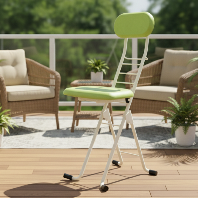 Folding chair on the terrace