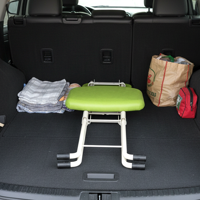 in the trunk of a car