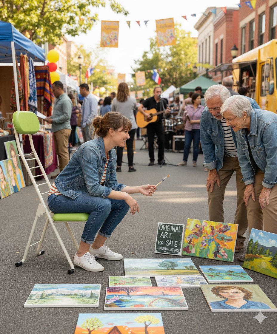 sit on the chair in fair
