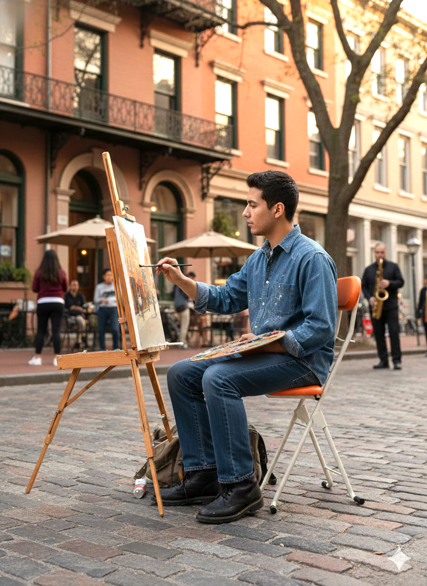 Mesa chair in a street