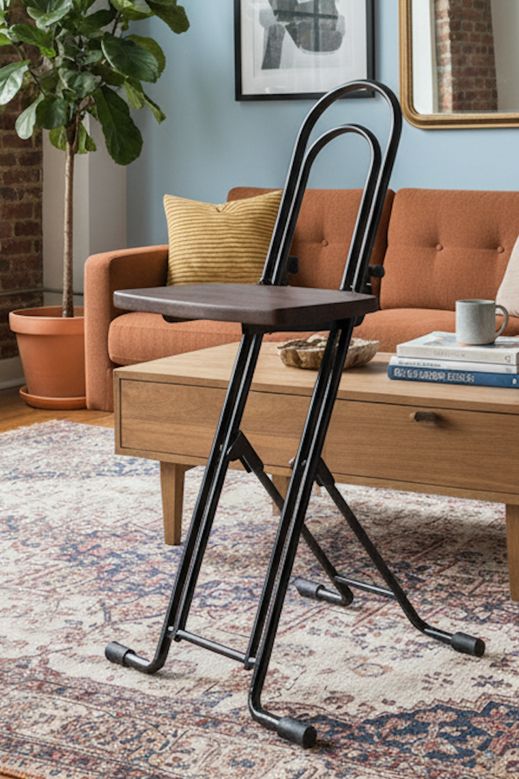 folding chair in the room