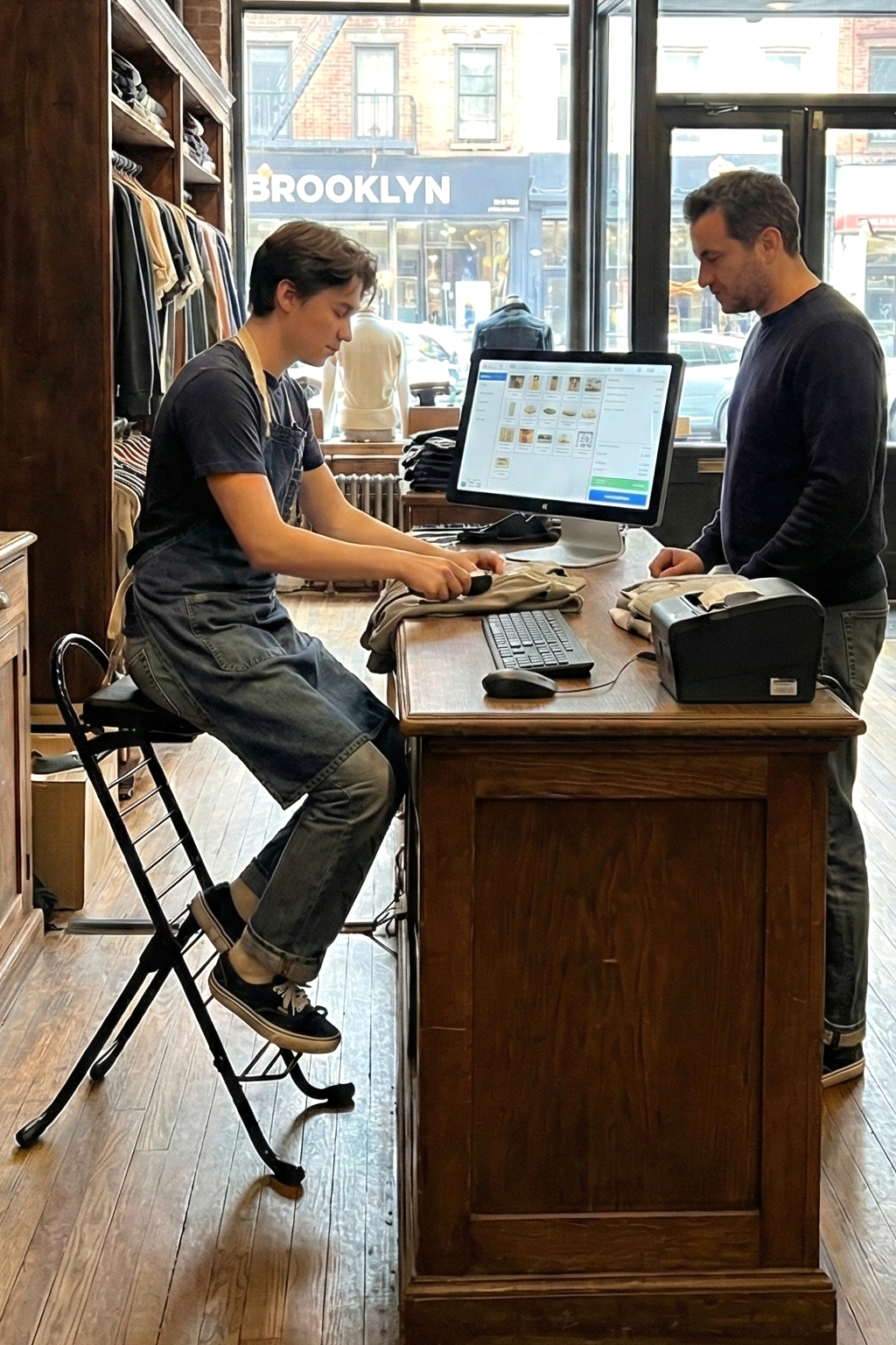 Pro black chair in a store