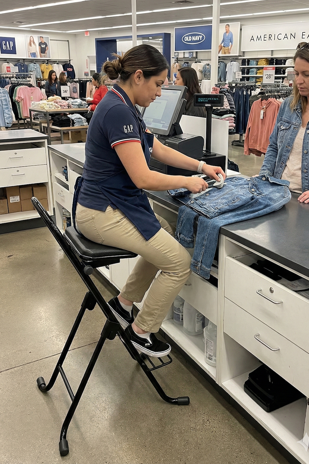 Pro black chair in an apparel store
