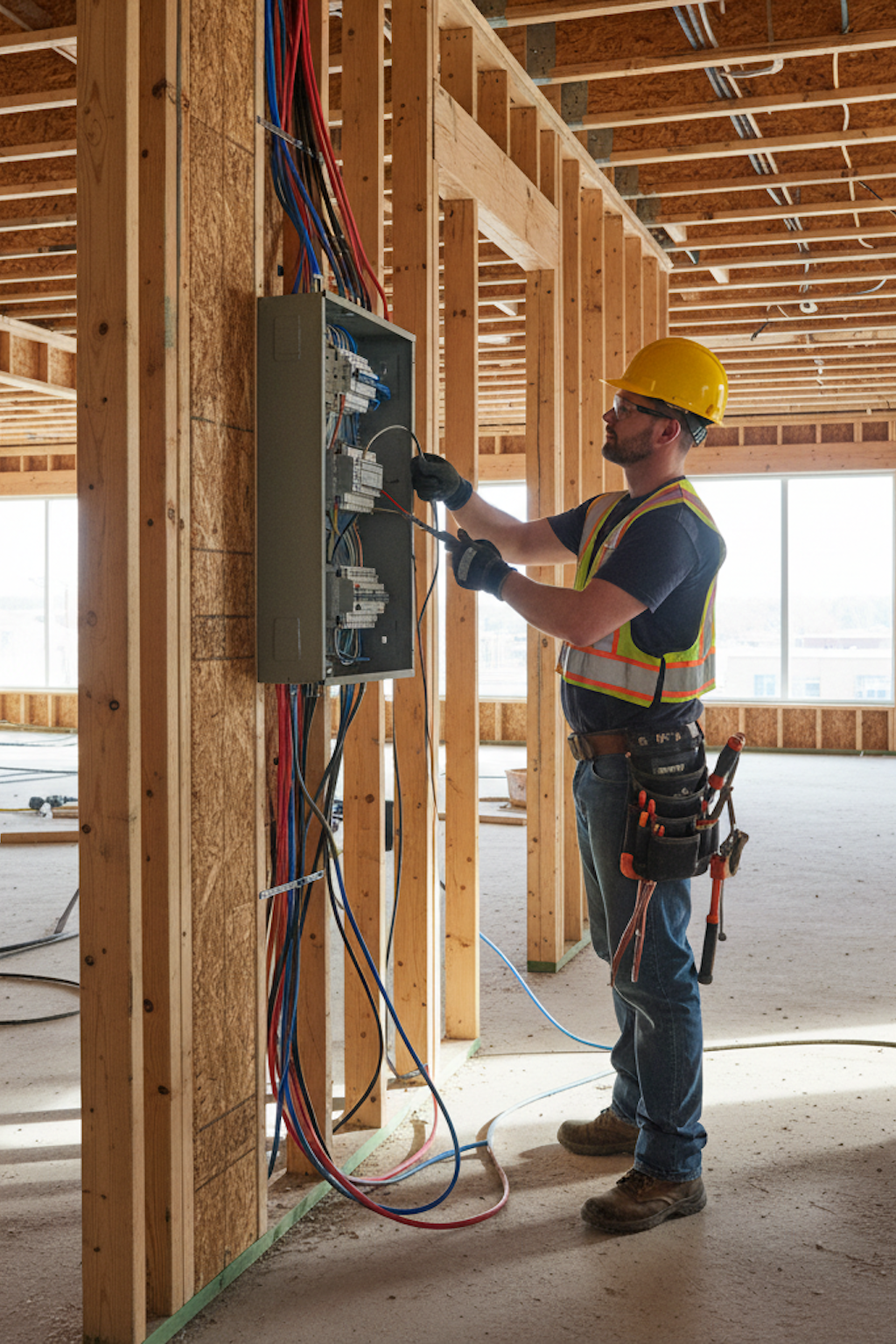 a worker is standing 