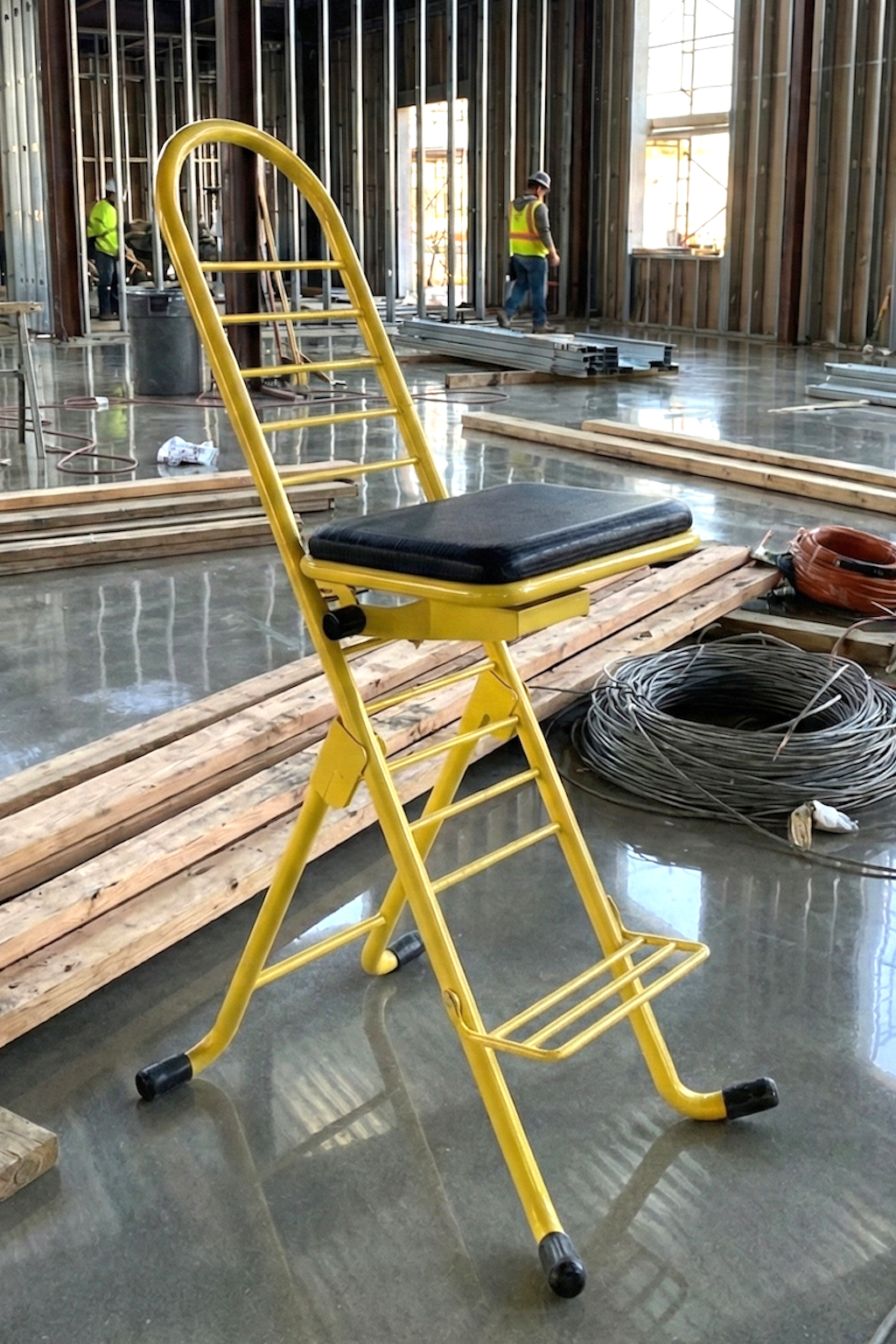 plateau chair in a construction site