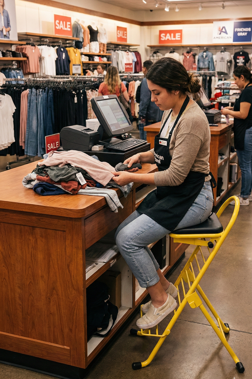 Pro yellow chair in an apparel shop