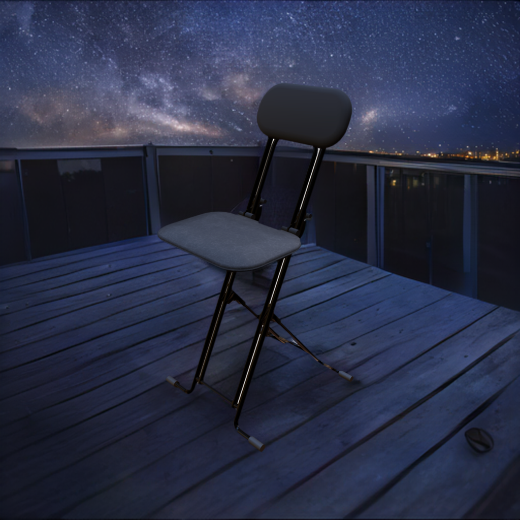 Terrace - Black/Black - Height-Adjustable Folding Chair Terrace - Black/Black - Height-Adjustable Folding Chair