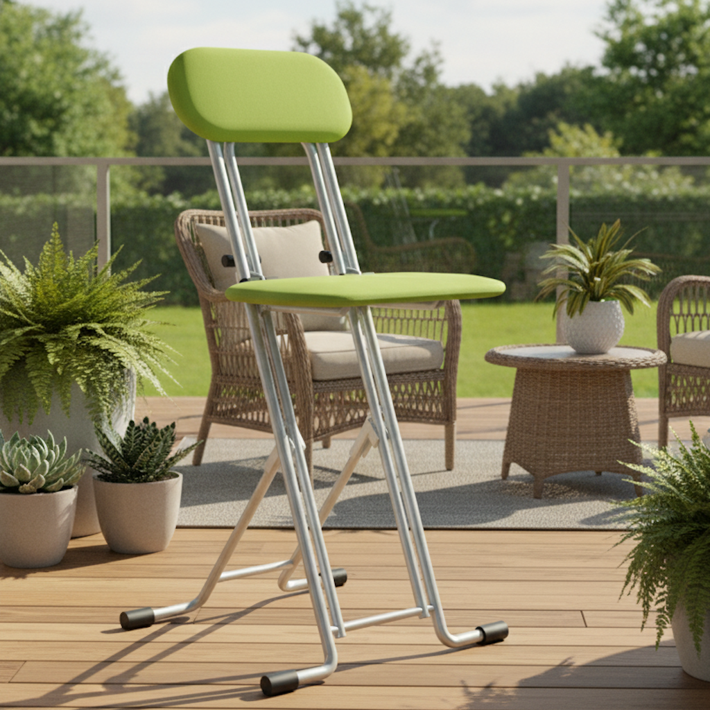 Folding chair on the terrace