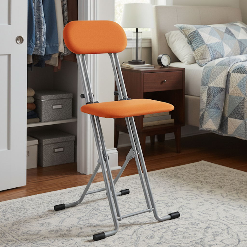 Folding chair in the bed room