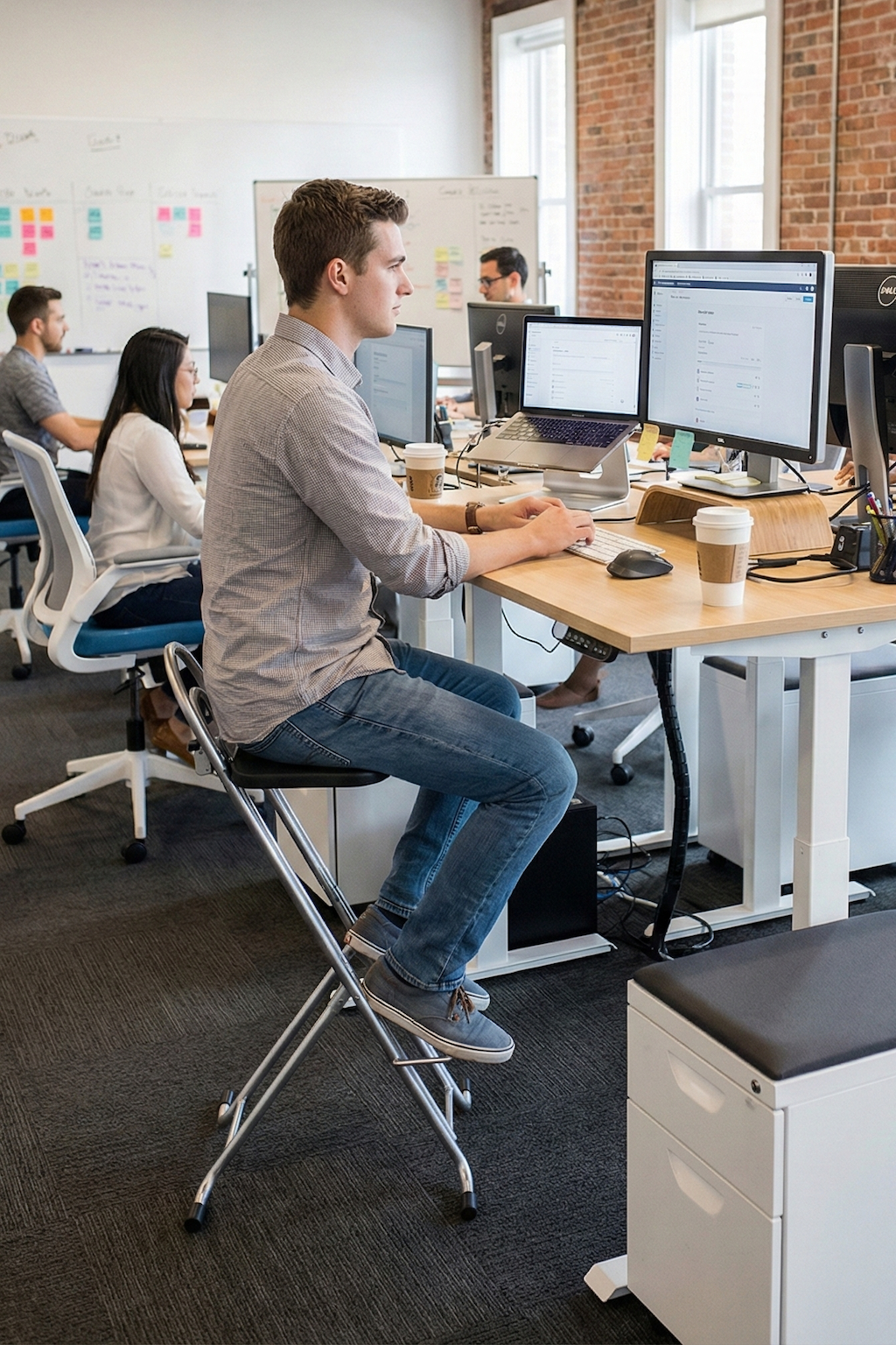 sit on encore at standing desk