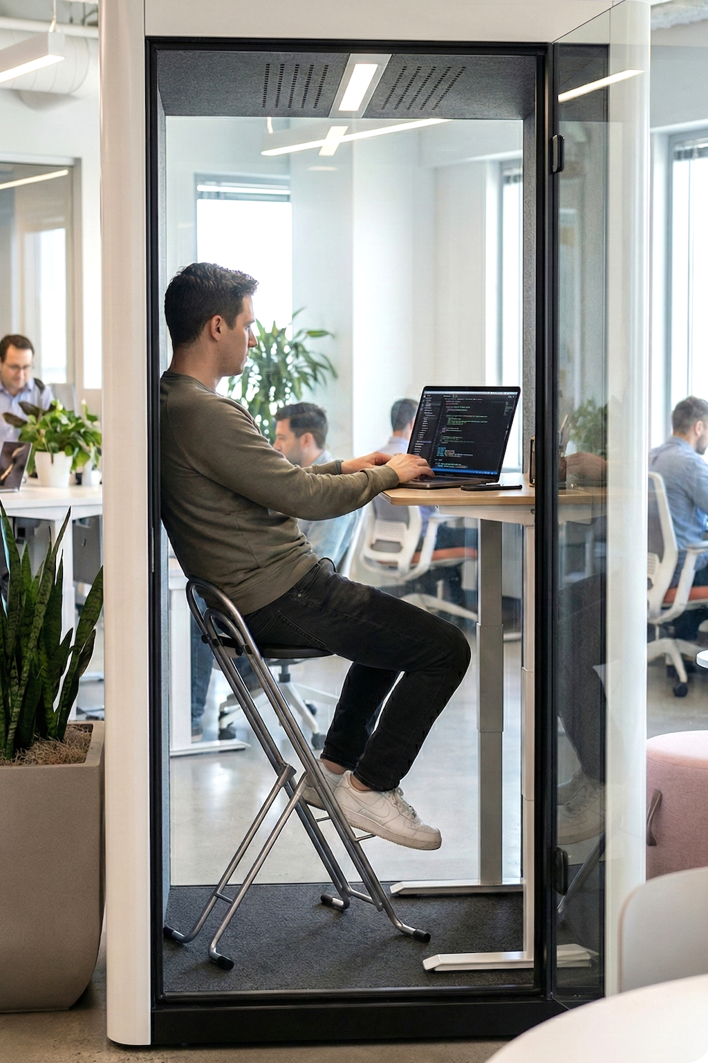 a men sit on the encore in private booth