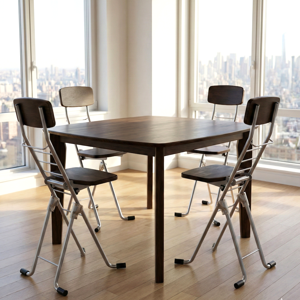 4 para chairs in a dining room