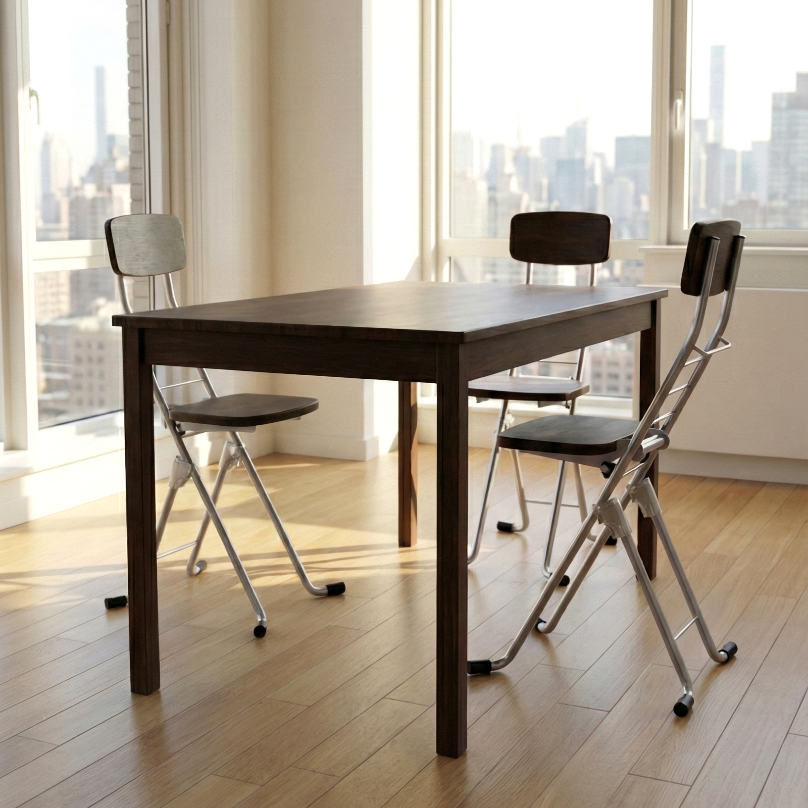 3 para chairs in a dining room