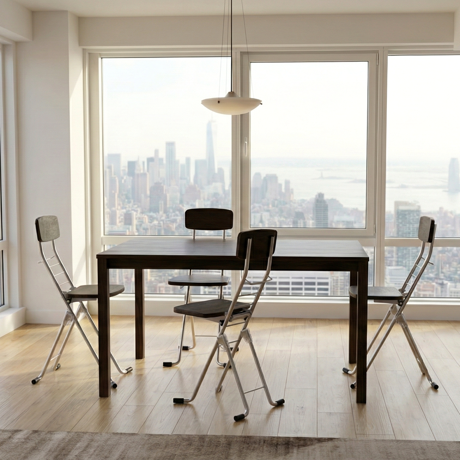 4 para chairs in a dining room