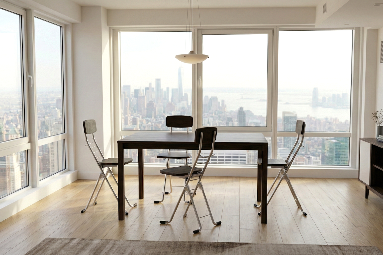 4 para chairs in a modern diningroom