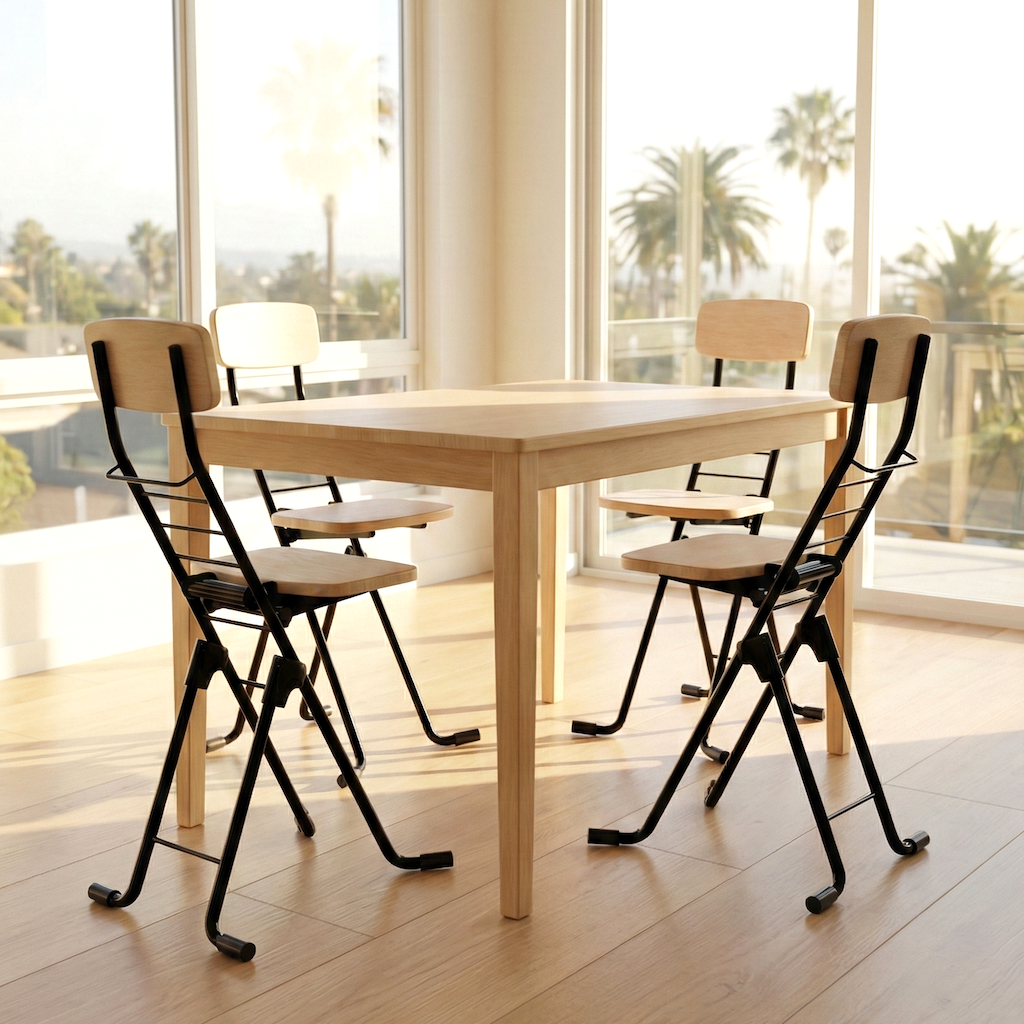 4 para chairs in a dining room
