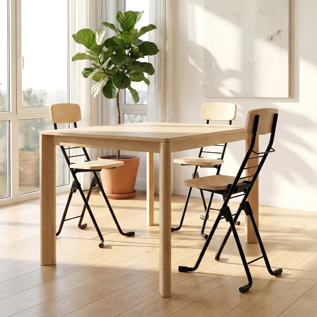 3 para chairs in a dining room