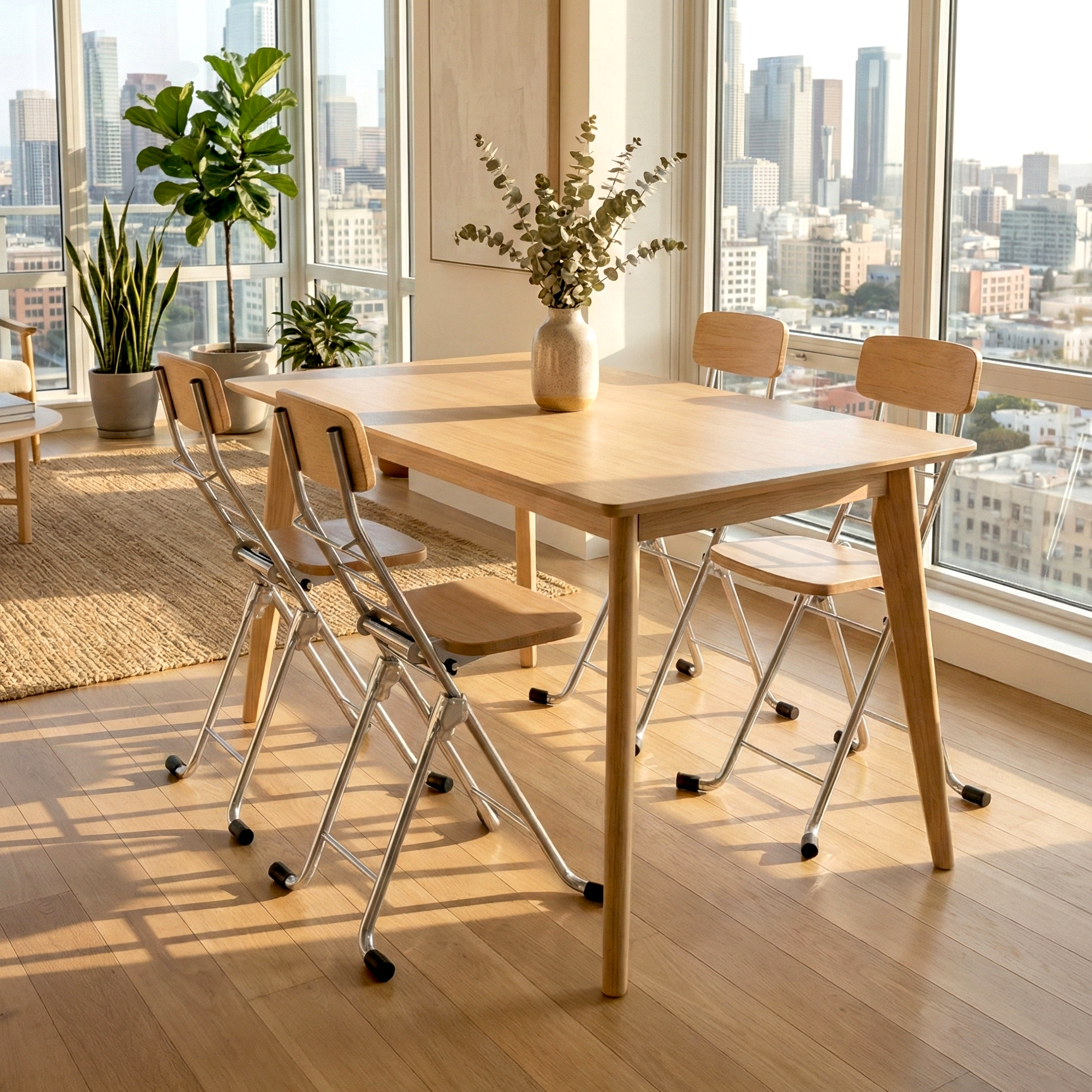 4 para chairs in a dining room