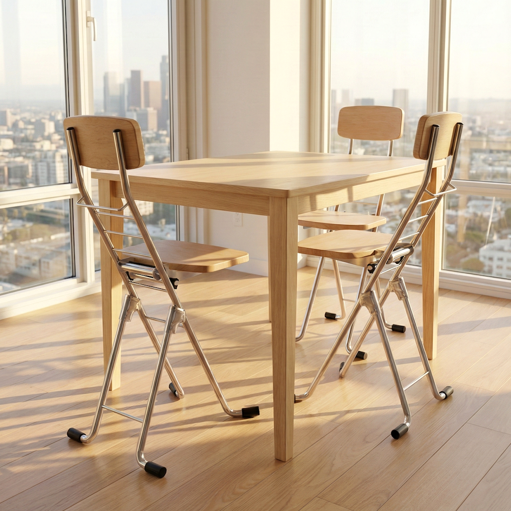 3 para chairs in a dining room