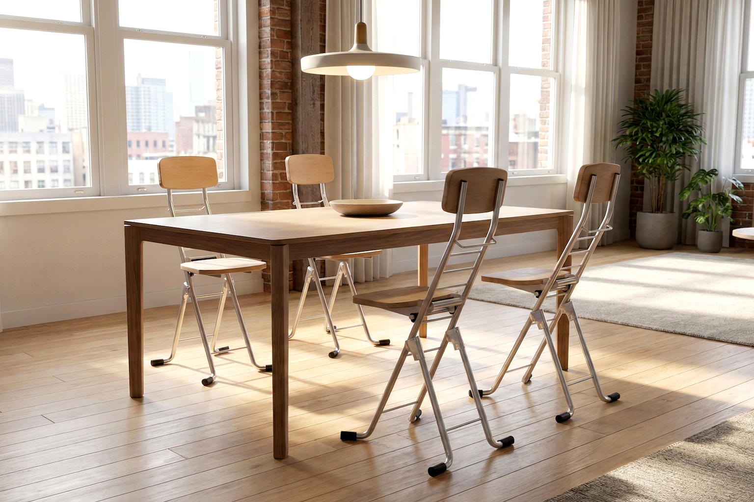 4 para chairs in modern dining room