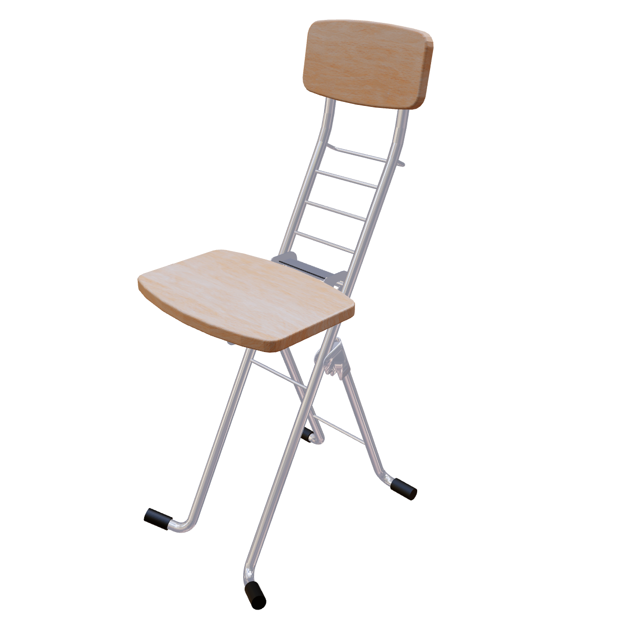 Pará - Natural Wood/Silver - Height-Adjustable Folding Chair