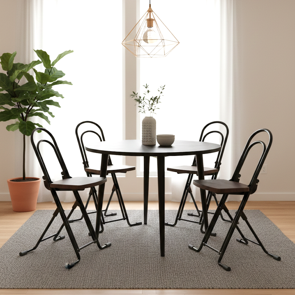 4 petite chairs in a living room