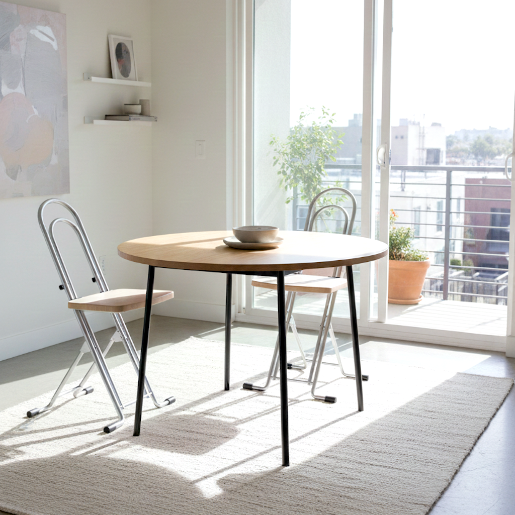 2 folding chairs in the room