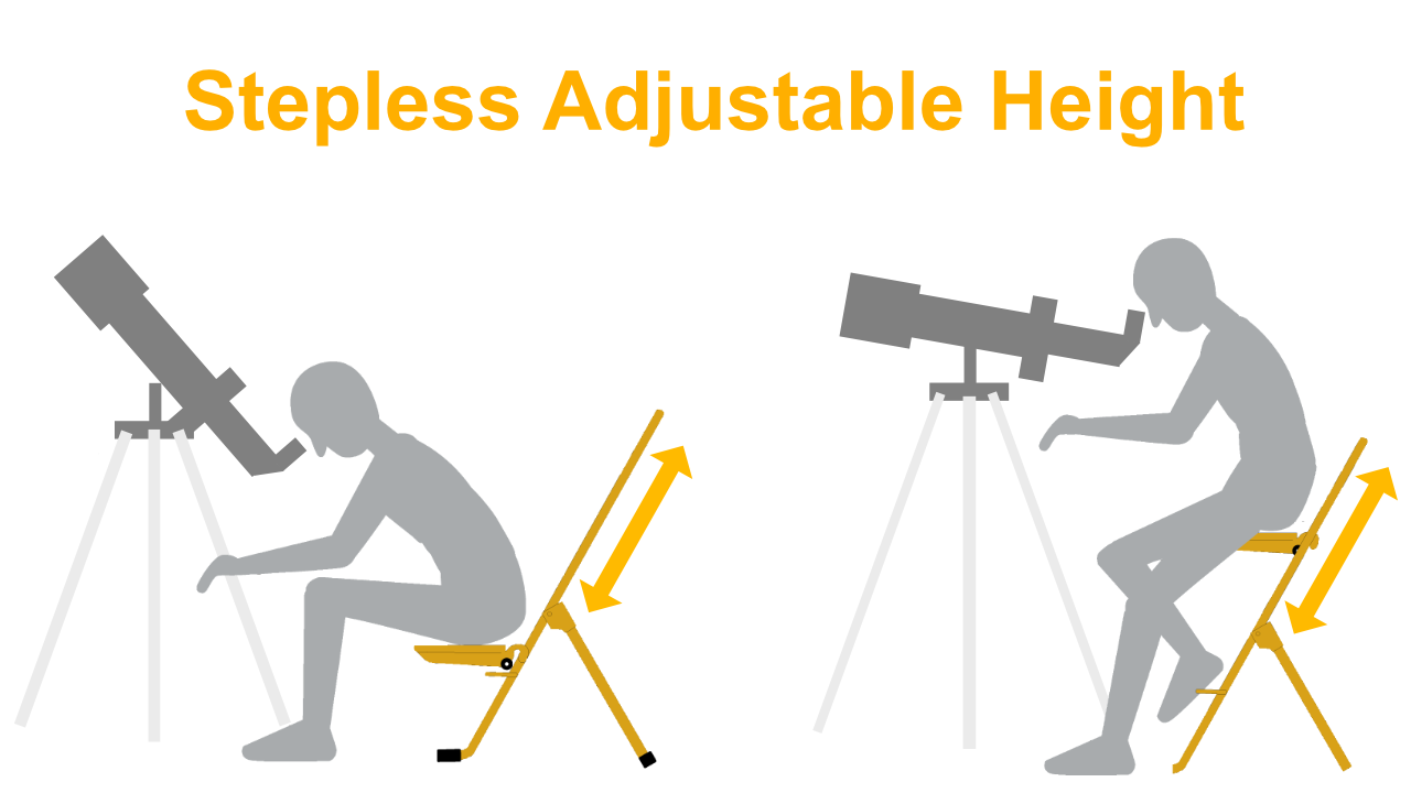 Stepless adjustable high for astronomers