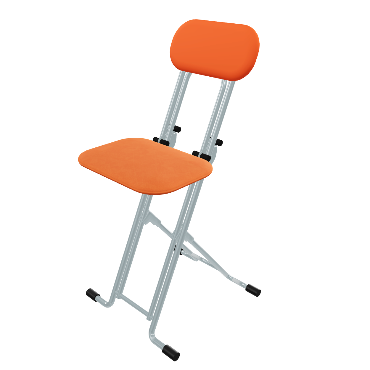 Terrace Tangerine Silver Height Adjustable Folding Chair